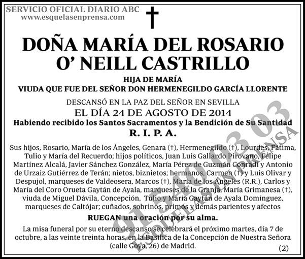 María del Rosario O´Neill Castrillo